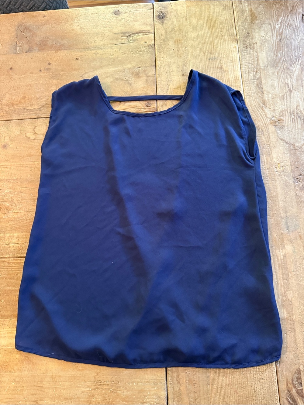 Sleeveless Navy Women's Blouse with Back Strap